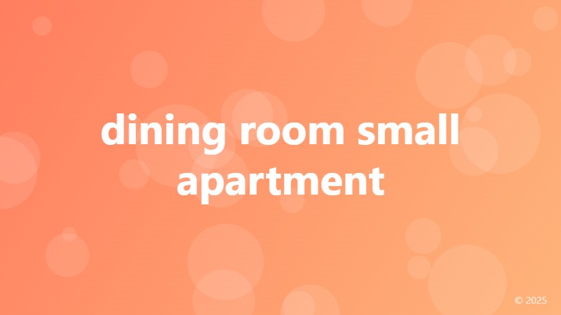 dining room small apartment
