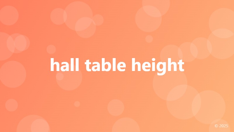 hall table height