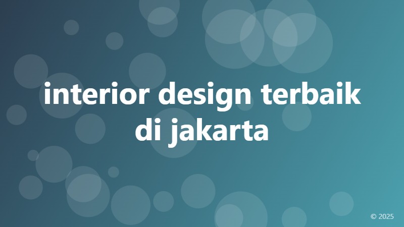 interior design terbaik di jakarta