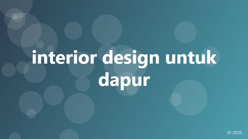 interior design untuk dapur