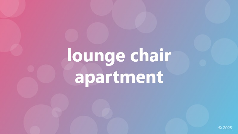 lounge chair apartment