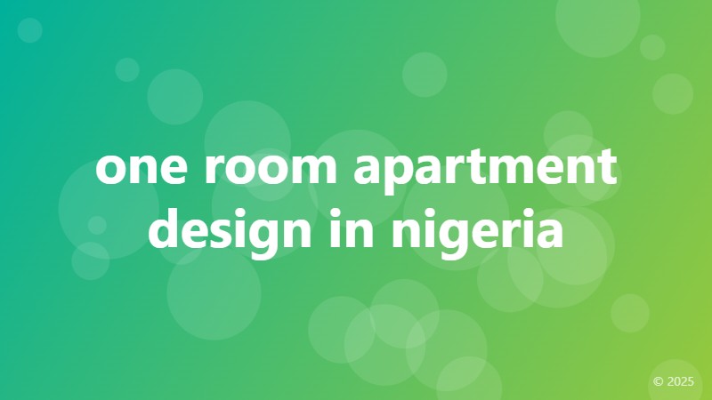 one room apartment design in nigeria