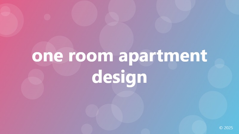 one room apartment design