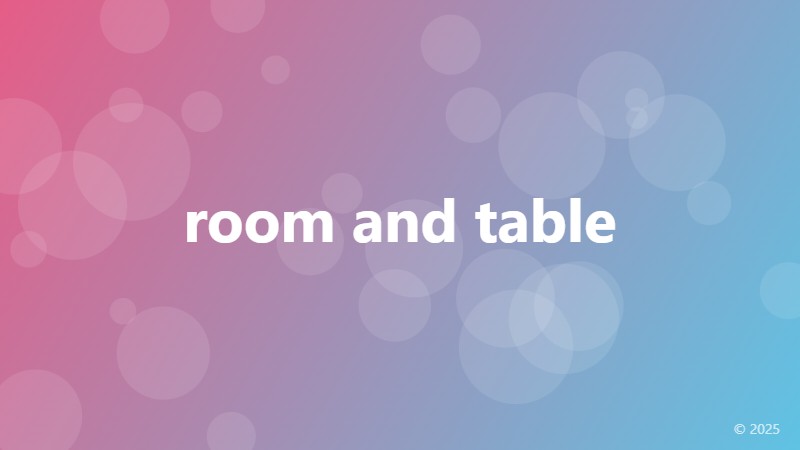 room and table