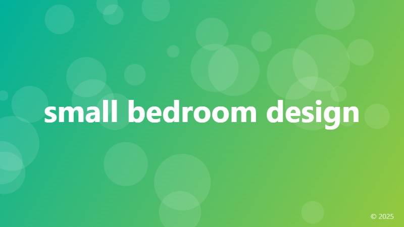 small bedroom design