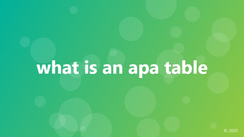 what is an apa table